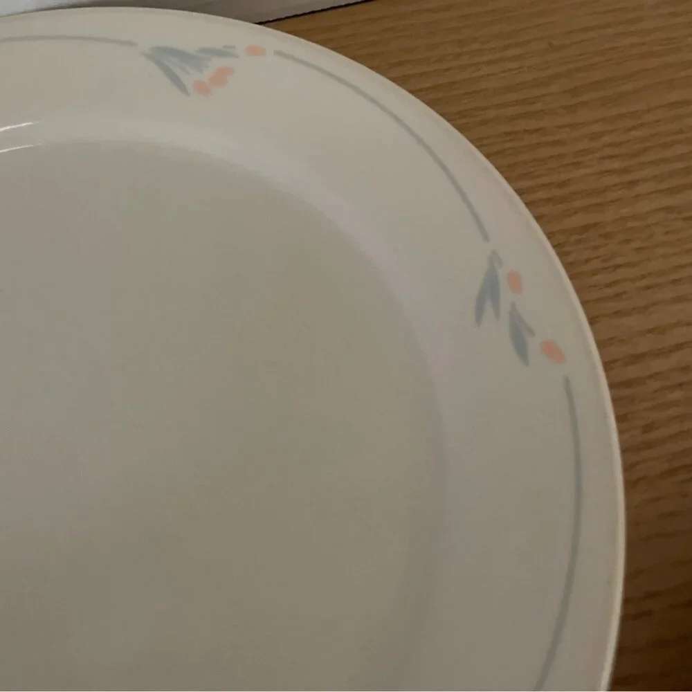Vtg Corelle Windflower Sandstone 3 Luncheon Salad Appetizer Plates Peach Blue 9